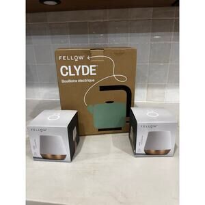 Fellow Clyde Electric Kettle and Two Fellow Joey Double Wall Ceramic Mugs NIB
